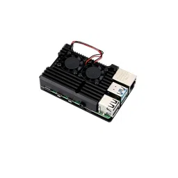 Aluminum Heat Sink Case with Double Fans for Raspberry Pi 4B – Black image 3