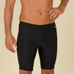 Men swimming jammer with inner mesh lining 100 basic - black-image-4
