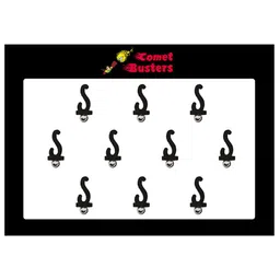 Comet Busters 10 Pcs Embellished Reusable Designer Bindis - Black-25