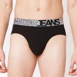 UnderJeans by Spykar Men Pack Of 2 Cotton Blend Briefs UJNPBC015Black-picture-16