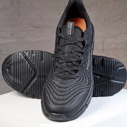 Red Tape Men Black Mesh Walking Shoes-43