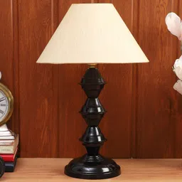 Foziq Off-White & Black Solid Table Lamps-5