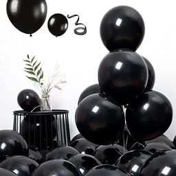 BS AMOR Set Of 100 Black Solid Foil Balloon-30