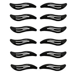 CHRONEX Women Pack of 12 Black Tic Tac Hair Clip-47