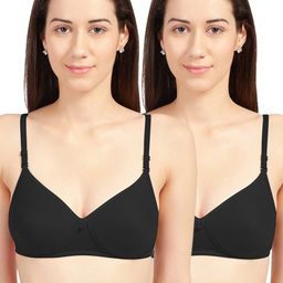 Sonari Black Solid Pack Of 2 Lightly Padded T-Shirt Bra-13