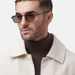 Shisen Fox RAION Unisex Aviator Sunglasses SG162-Black-29