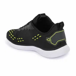 OFF LIMITS Men Black & Lime Green Mesh Running Non-Marking Shoes image 4