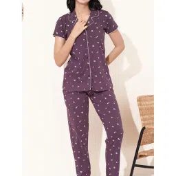 Quira Purple Printed Regular Shirt and Pyjama-picture-30