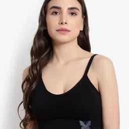BRACHY Black Solid Non-Wired Lightly Padded Bralette Bra-40