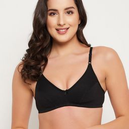 Clovia Black Solid Non Wired Half Coverage Plunge Bra-picture-47