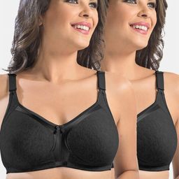 Sonari Black Set Of 2 Non Wired Non Padded Full Coverage Bra-100