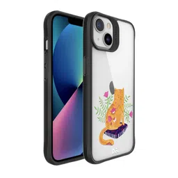 DailyObjects Cloud White & Mustard Yellow Printed Happy Kitty Black Hybrid iPhone X Phone Case-55