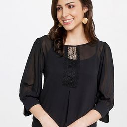 AND Black Women's Self Design Lace Up Top-picture-40