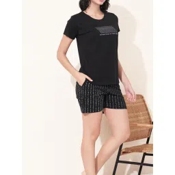 Quira Black Printed Regular T-Shirt and Shorts-picture-42