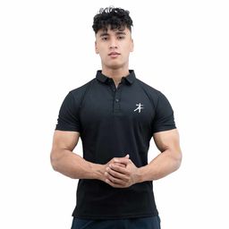 Athflex Men's Regular Fit Half Sleeve Pique Polo T-Shirt,  XXL  Stud Black -image-90