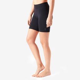Women Cotton Blend Gym Short Cyclist fit 500 - Black-image-7