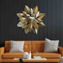 Medium Gold Star Flower Gold Metal Wall Art by Hanable India-picture-8