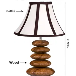 Aura Multicoloured Wood Traditional Abstract Shaped Table Lamp image 4