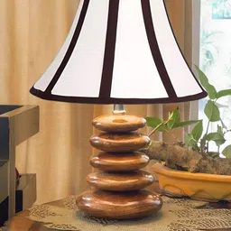 Aura Multicoloured Wood Traditional Abstract Shaped Table Lamp image 3