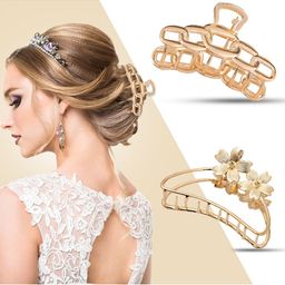 Krelin Women Gold-Toned Set of 2 Claw Clips-4