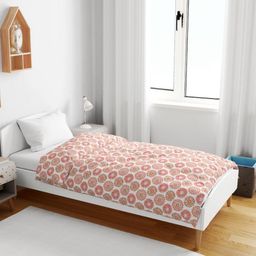 Divine Casa Peach-Coloured & White Ethnic Motifs AC Room 120 GSM Single Bed Blanket-image-52