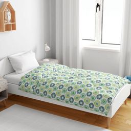 Divine Casa Green & White Floral AC Room 120 GSM Single Bed Blanket-image-66