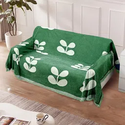 Cortina Green & White Reversible 4 Seater Sofa Cover Blanket-image-36