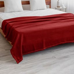 HOMEMONDE Polar Maroon Fleece AC Room 300 GSM Single Bed Blanket-image-40