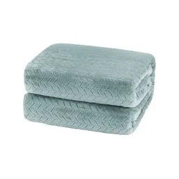 bsb home Grey Ethnic Motifs Fleece AC Room 300 GSM Single Bed Blanket-46