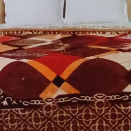 Signature Maroon Floral Microfiber Heavy Winter Double Bed Blanket-52