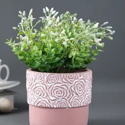 TAYHAA Pink Flower Texture Ceramic Planter-picture-20