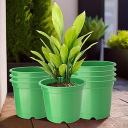 Kuber Industries 8 Pcs Green Lightweight Planters-24