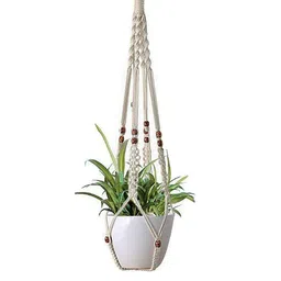 Homesake Set Of 2 Beige Macrame Plant Hangers Without Pot image 3