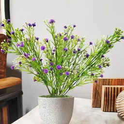 Homesake Purple 4 Pieces Silk Faux Flowers Millet Bunch Artificial Flowers-14