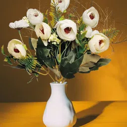 ARTSY  White & Green Poinsettia Artificial Flowers & Plants-46