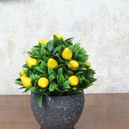 FOLIYAJ Yellow & Green Faux Pear Plant With Pot-18