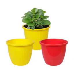 Kuber Industries 3 Pieces Red & Yellow Duro Flower Planters-image-71