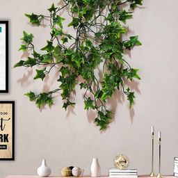 Homesake Green 2 Pieces Artificial Fake Hanging Vine Plant Leaves-image-13