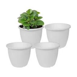 Kuber Industries White 4 Pieces Round Planters-image-36