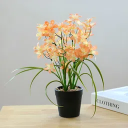 UMAI Orange Jasmine Artificial Flower With Pot-37