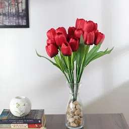 Home Bloom Red & Green 2 Pieces Tulip Artificial Flowers-47