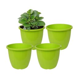 Kuber Industries Green 4 Pieces Duro Flower Planters-64