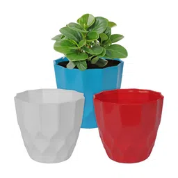 Kuber Industries Blue & White 3 Pieces Flower Planters-image-61