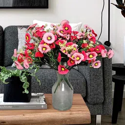 ARTSY Pink 2 Pieces Artificial Poppy Flowers-4