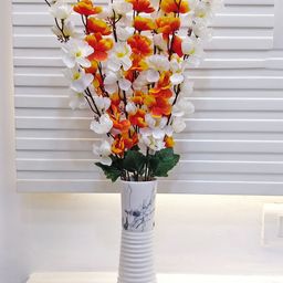 ARTSY White & Orange Artificial Flowers and Plants-56