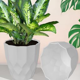 Kuber Industries White & Green 3 Pcs Textured Planters image 2