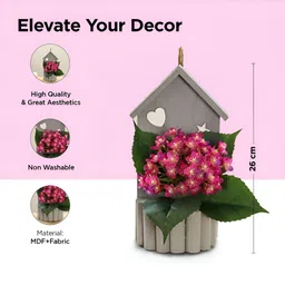 UMAI Pink Spring Artificial Flower With Pot image 3
