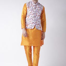 hangup plus Men Mandarin Collar Kurta with Churidar & Nehru Jacket-picture-40
