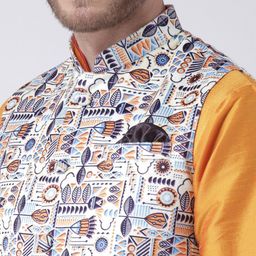 hangup plus Men Kurta with Pyjamas & Nehru Jacket image 4