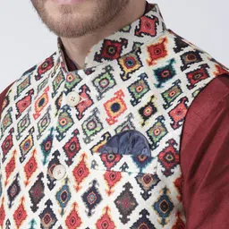 hangup plus Men Kurta with Churidar and Nehru Jacket image 5
